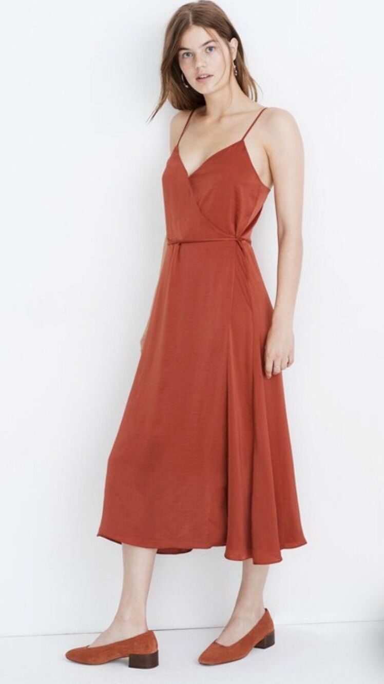 Madewell Russet Cami Wrap SleevelessDress Medium